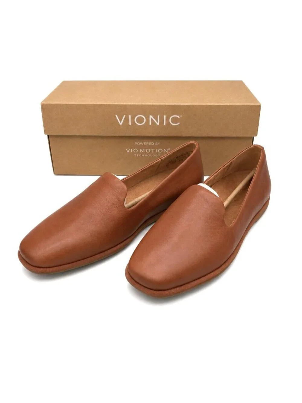 Vionic Willa 2.0 Tan Leather Loafer Flats Womens 10M Arch Support APMA